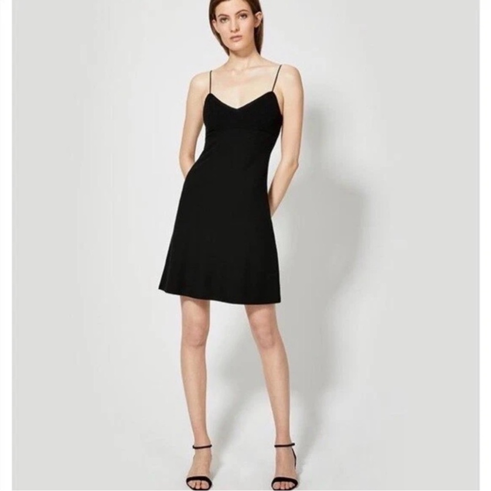 Theory Bettina Prosecco Black Slip
Dress Petite S P Minimalist knit stretch